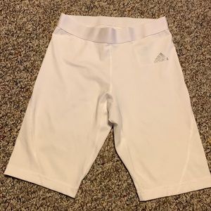 adidas white Techfit Fitted Climalite Shorts Youth Boys Medium Compression